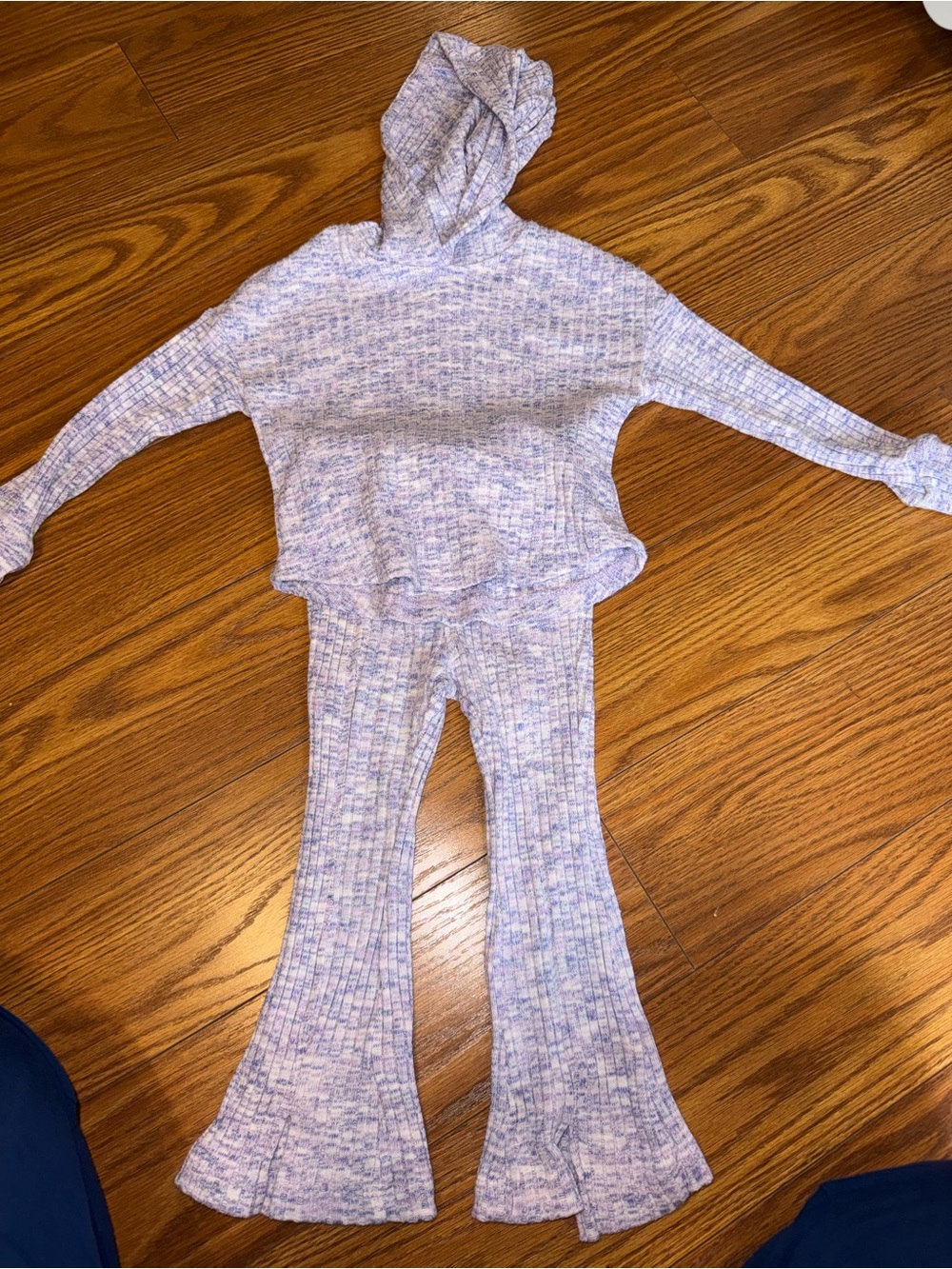 Lavender Heather Hoodie & Flare Pants Set